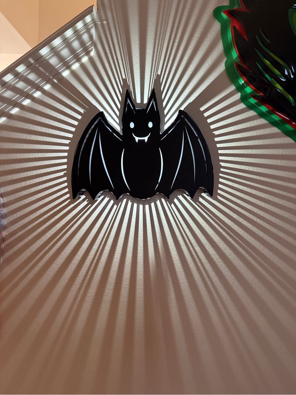 2 Wooden Halloween Lighted Wall Decorations Pumpkin & Bat from Target